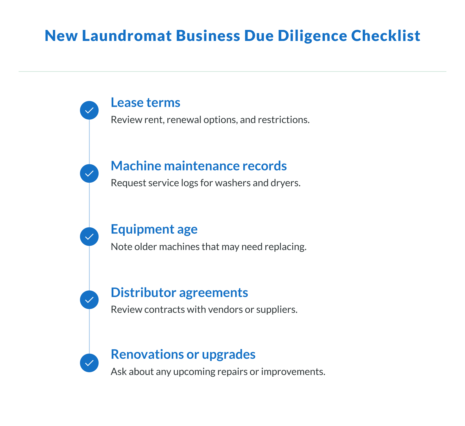 New Laundromat Business Due Diligence Checklist