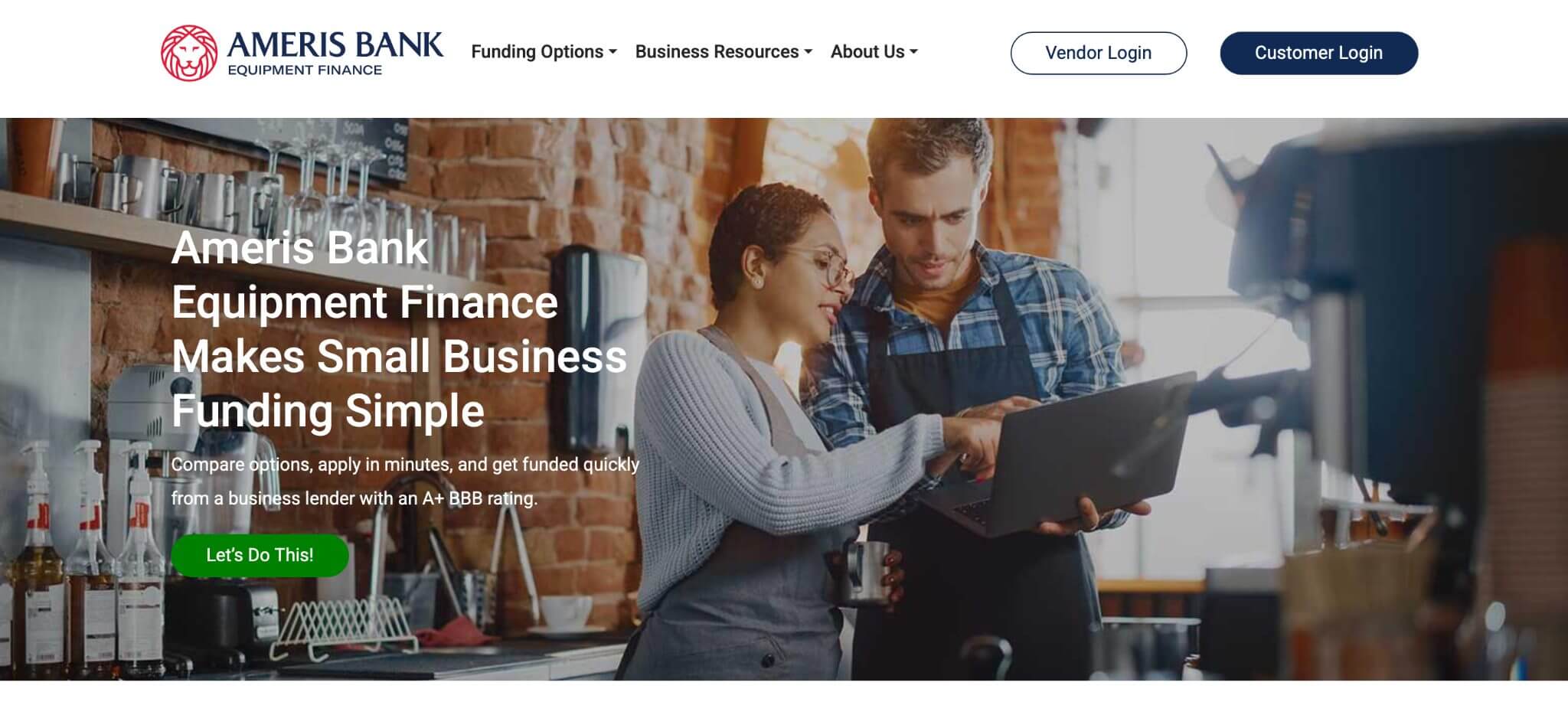 Ameris Bank Equipment Finance for business equipment purchases