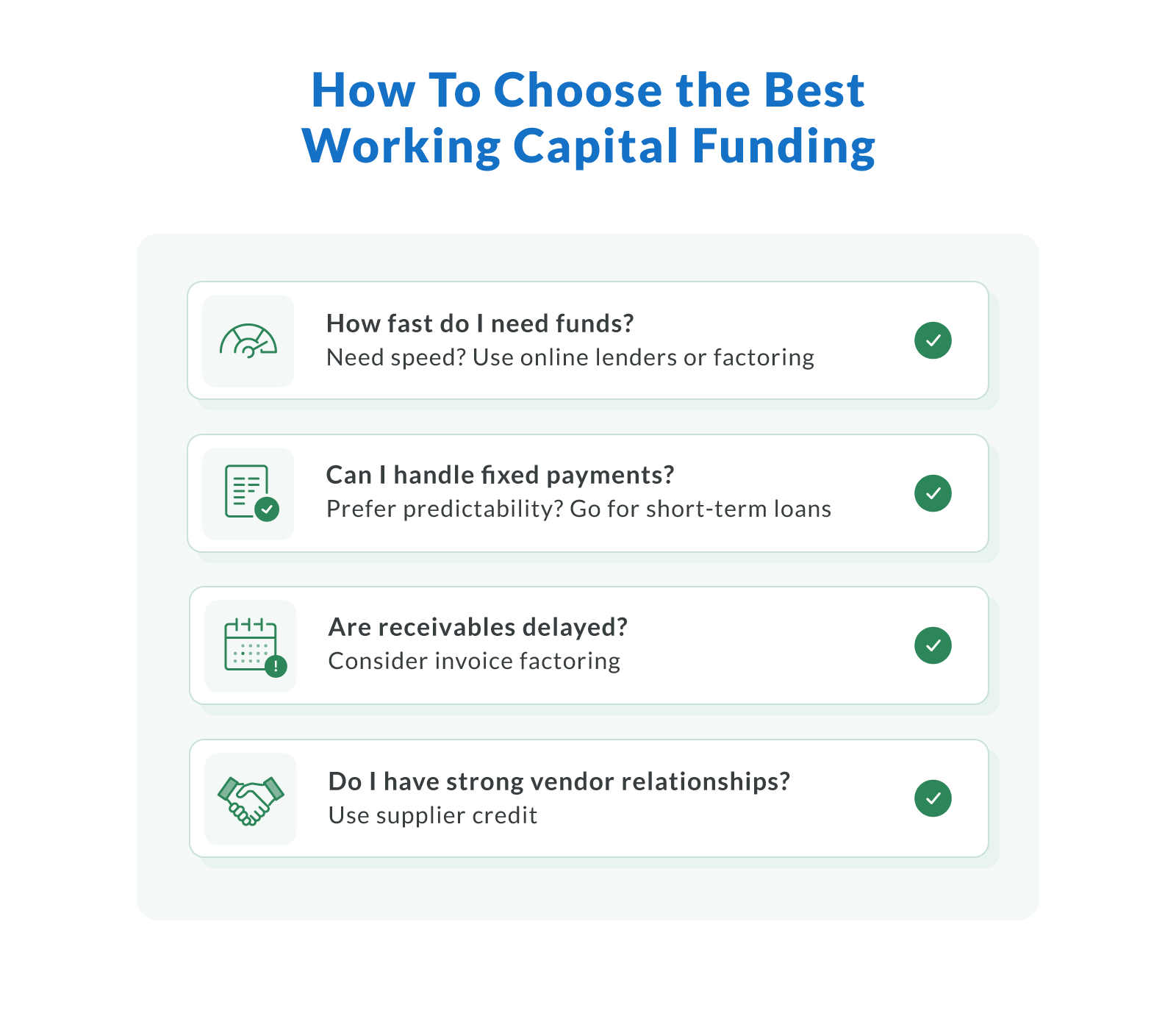 How to Choose the Best Working Capital Funding
